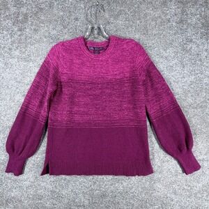 Gloria Vanderbilt Sweater Womens Small Multicolor Colorblock Knit Blouson Sleeve